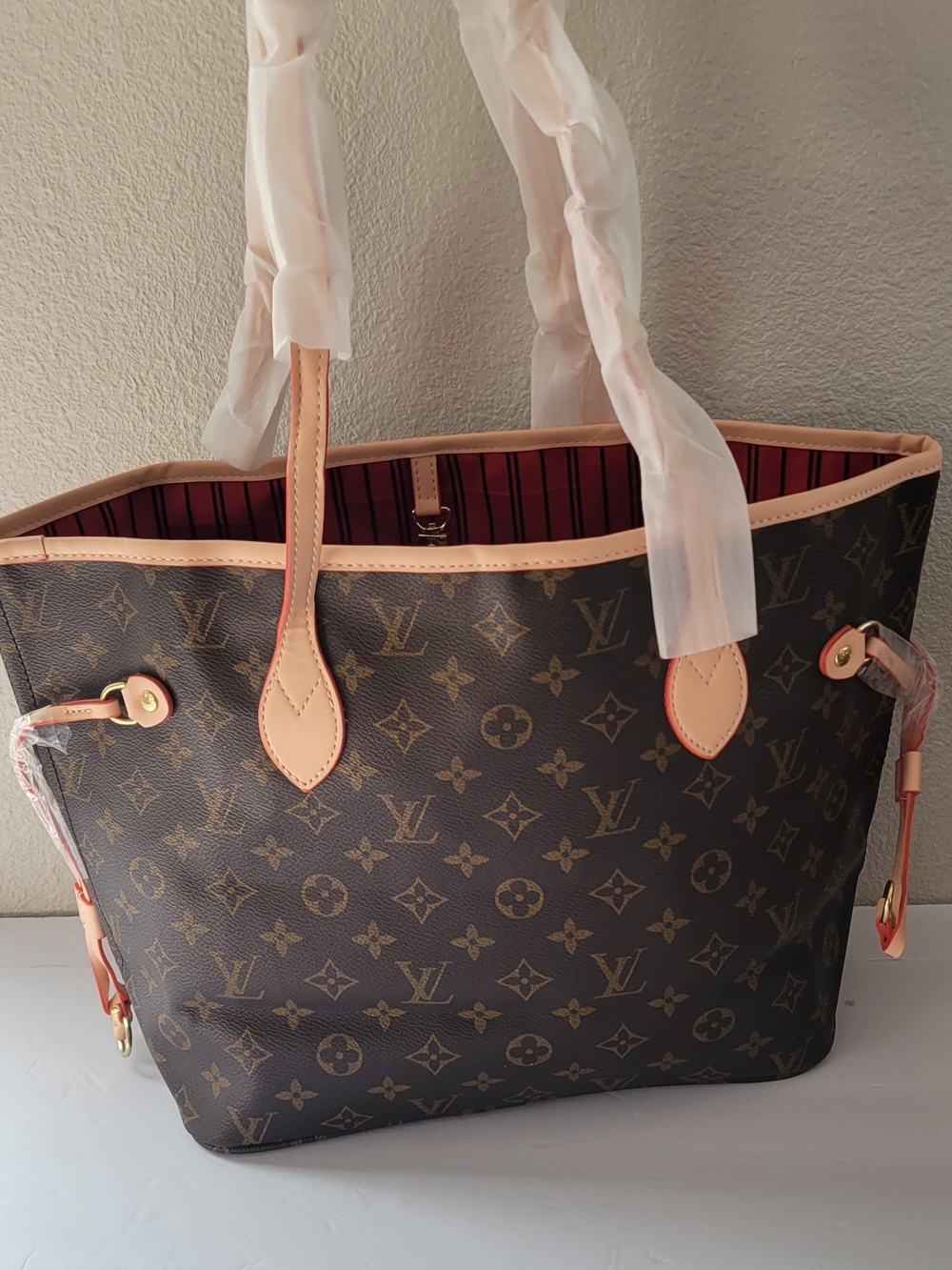 Monogram Canvas Tote in Brown and Tan